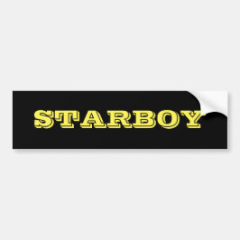 黒い背景のSTARBOYのカスタマイズ可能な文字 バンパーステッカー