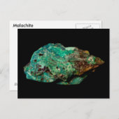 黒い背景はがき上のマラカイト ポストカード (正面/裏面)