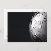 黒い背景を持つクロムの球 ポストカード (正面/裏面)