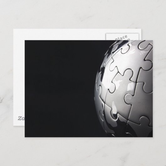 黒い背景を持つクロムの球 ポストカード (正面/裏面)