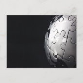 黒い背景を持つクロムの球 ポストカード (正面)