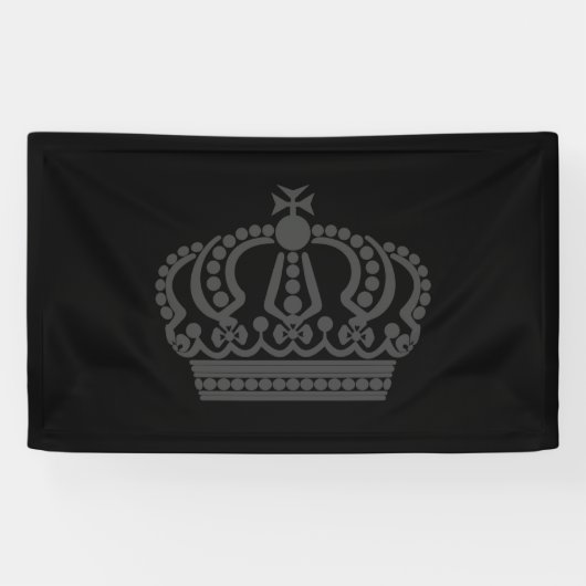 黒い背景を持つグレークラウン 横断幕 (横)