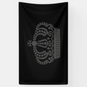 黒い背景を持つグレークラウン 横断幕 (縦)