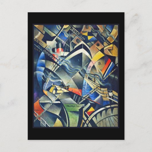 黒い背景を持つネビンソンの到着 ポストカード (正面)