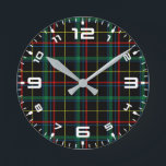 黒い背景を持つプレイドテクスチャ–25774 ラウンド壁時計<br><div class="desc">黒い背景を持つプレイドテクスチャ–25774</div>