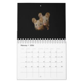 黒い背景を持つマウスのジョージ カレンダー (2月 2026)