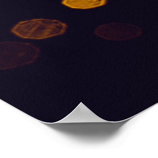 黒い背景を持つ抽象芸術金ゴールド《写真》ぼけ味 ポスター (角)