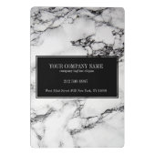 黒い背景を持つ白い大理石 ミニクリップボード (裏面)