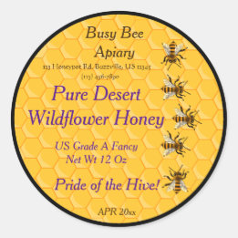 黒い背景を持つ蜂とハニカムリングや輪 ラウンドシール