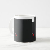 黒い背景を持つ赤い花 コーヒーマグカップ (正面左)