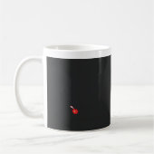 黒い背景を持つ赤い花 コーヒーマグカップ (左)