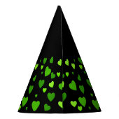 黒い背景を持つ1000のハート パーティーハット (裏面)