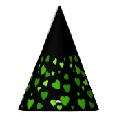 黒い背景を持つ1000のハート パーティーハット (左)