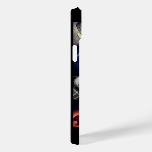 黒い背景を持つ12の正方形の写真コラージュ Case-Mate iPhoneケース (裏面 / 右)