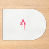 黒い背景を持つ3つのピンク色の花 アクリル招待状 (正面)