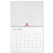 黒い背景を持つ3つのピンク色の花 カレンダー (1月 2027)