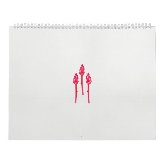 黒い背景を持つ3つのピンク色の花 カレンダー (カバー)