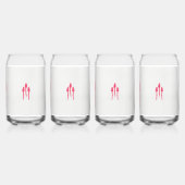 黒い背景を持つ3つのピンク色の花 ガラス缶 (裏面)