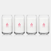 黒い背景を持つ3つのピンク色の花 ガラス缶 (正面)