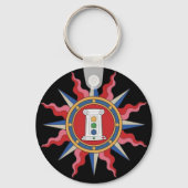 黒い背景を持つRUMキーチェーン キーホルダー (正面)