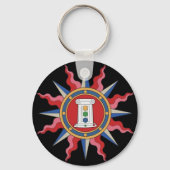 黒い背景を持つRUMキーチェーン キーホルダー (裏面)