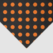 黒い背景オレンジ色の水玉模様 薄葉紙 (詳細)