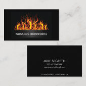 黒い背景オレンジ色の炎の炎 名刺 (正面/裏面)