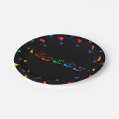 黒い背景カラフルのBINGOレタリング ペーパープレート (アングル)