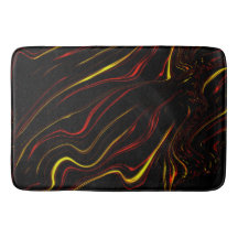 黒い背景バス上の波状の赤い金ゴールドの長いトレース