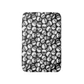 黒い背景パターンのスカル バスマット (正面縦)