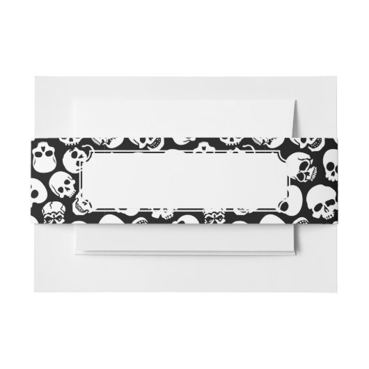 黒い背景パターンのスカル 招待状ベリーバンド (正面例)