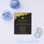 黒い背景フライヤーにビーのロゴ チラシ (シングル)