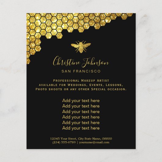 黒い背景フライヤーにビーのロゴ チラシ (正面)