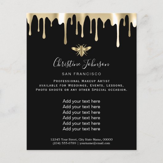 黒い背景フライヤーにビーのロゴ チラシ (正面)