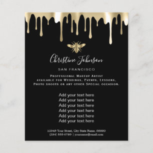 黒い背景フライヤーにビーのロゴ チラシ