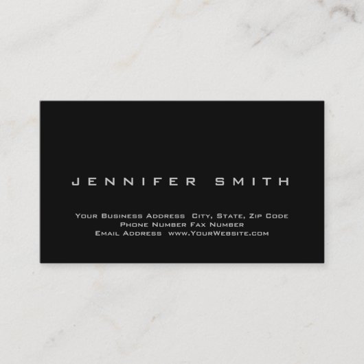 黒い背景プレーン標準サイズの名刺 名刺 (正面)