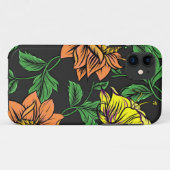 黒い背景ポップ・アートのから明るい花 Case-Mate iPhoneケース (裏面(横))