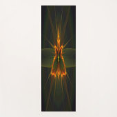 黒い背景上のフラクタルバタフライ ヨガマット (正面)