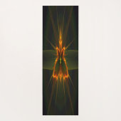 黒い背景上のフラクタルバタフライ ヨガマット (裏面)