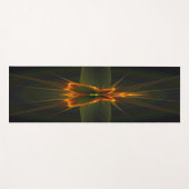 黒い背景上のフラクタルバタフライ ヨガマット (正面(横))