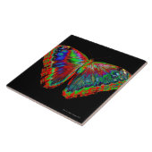 黒い背景幕3に対するカラフルな蝶デザイン タイル (側面)