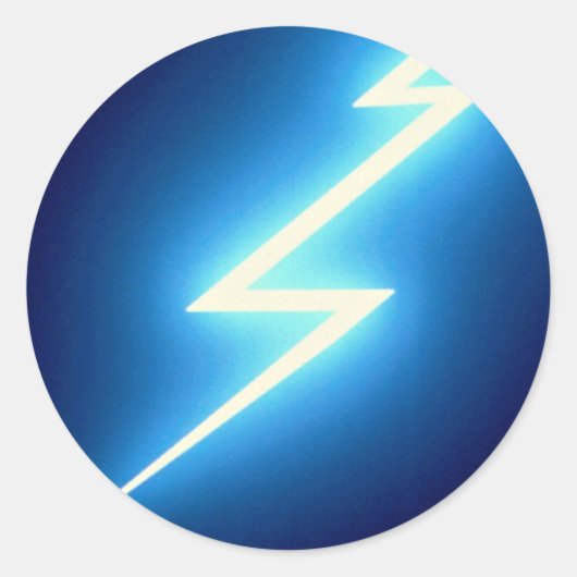 黒い背景白熱［赤熱］光を放つに雷雨が降る ラウンドシール (正面)