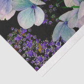 黒い背景組織に紫色の花色 薄葉紙 (詳細)