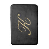 黒い背景金ゴールドダイヤモンドK バスマット (正面縦)