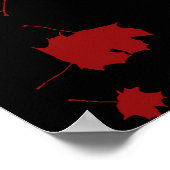 黒い背景離れに紅葉のポスター ポスター (角)