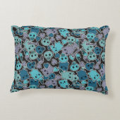 黒い背景2のスカルおよびハート アクセントクッション (裏面)