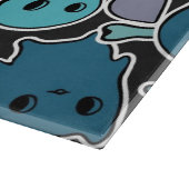 黒い背景2のスカルおよびハート カッティングボード (角)