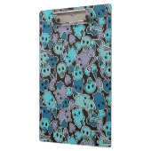 黒い背景2のスカルおよびハート クリップボード (左)