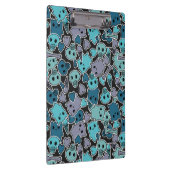 黒い背景2のスカルおよびハート クリップボード (右)