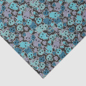 黒い背景2のスカルおよびハート 薄葉紙 (詳細)